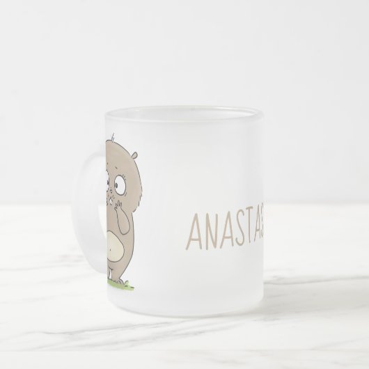 Vergesslicher, bezaubernder Hamster-Cartoon Mattglastasse (Vorderseite Links)