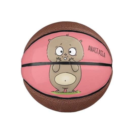 Vergesslicher, bezaubernder Hamster-Cartoon Mini Basketball (Vorderseite)