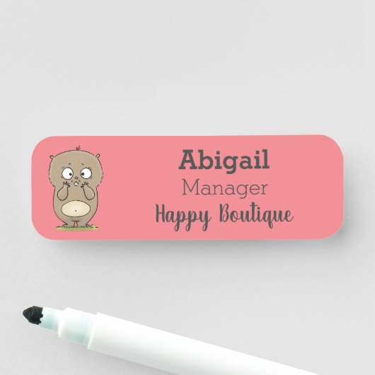 Vergesslicher, bezaubernder Hamster-Cartoon Namensschild (Beispiel)