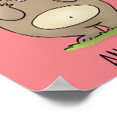 Vergesslicher, bezaubernder Hamster-Cartoon Poster (Ecke)