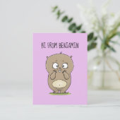 Vergesslicher, bezaubernder Hamster-Cartoon Postkarte (Stehend Vorderseite)