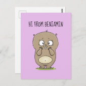 Vergesslicher, bezaubernder Hamster-Cartoon Postkarte (Vorne/Hinten)