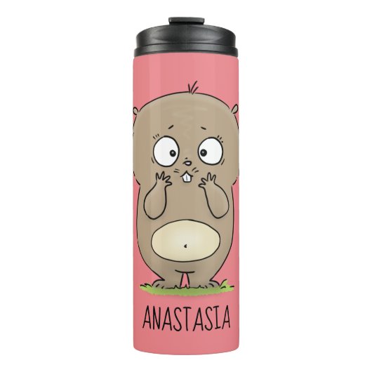 Vergesslicher, bezaubernder Hamster-Cartoon Thermosbecher (Vorderseite)