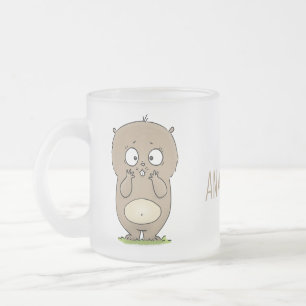 Vergesslicher niedlicher dicker Hamster-Cartoon Mattglastasse