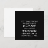 Vergeuden Sie keine Worte an Menschen, die Ihren Einladung (Vorne/Hinten)