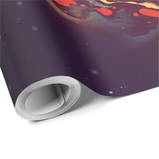 Vergeudet durch Gravity Halloween Hole Black Horro Geschenkpapier (Rolleneckpunkt)