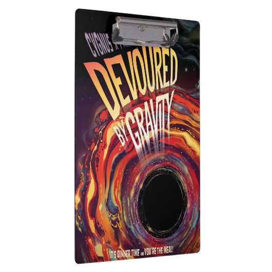 Vergeudet durch Gravity Halloween Hole Black Horro Klemmbrett (Rechts)