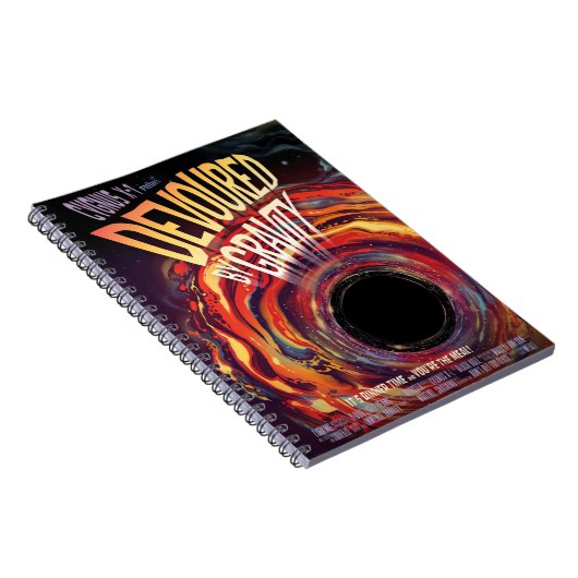 Vergeudet durch Gravity Halloween Hole Black Horro Notizblock (Rechte Seite)