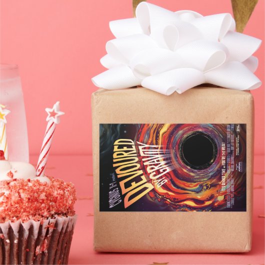 Vergeudet durch Gravity Halloween Hole Black Horro Rechteckiger Aufkleber (Party)