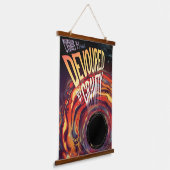 Vergeudet durch Gravity Halloween Hole Black Horro Wandteppich Mit Holzrahmen (Gewinkelt)