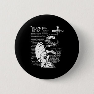 Vergib ihnen Vater Anime Jesus Kreuz T-Shirt Button