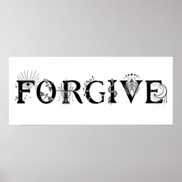 Vergib inspirierenden Wortart Lotus moon spirituel Poster