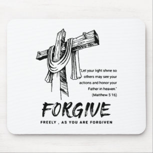 Vergib Kreuz Christlicher Glaube T-Shirt Mousepad