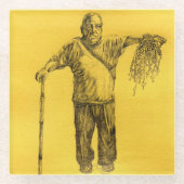 Vergib mir, mein Bleistift hat mich dazu gebracht, Glasuntersetzer (Vorderseite)