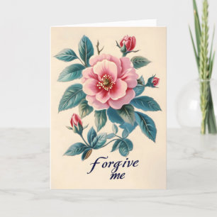 Vergib mir Rosa Retro Feiertagskarte