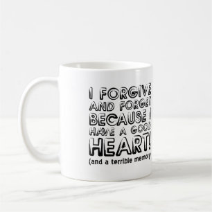 Vergib und Vergiss Lustiger Becher oder Reisebeche Kaffeetasse