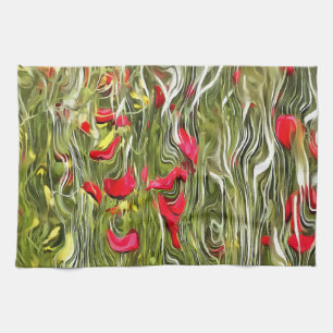 Vergiftete Poppies Surrealistische Abstrakte Kunst Handtuch
