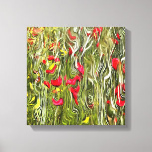 Vergiftete Poppies Surrealistische Abstrakte Kunst Leinwanddruck