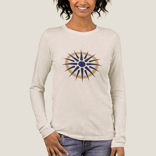 Vergina-Sonne (Version 2) Tri-Blend Shirt (Vorderseite)