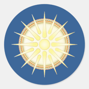 Vergina Sun Classic Glossy Round Sticker