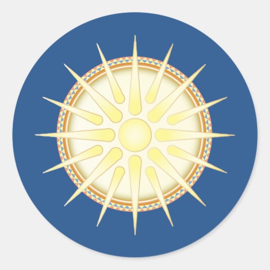 Vergina Sun Classic Glossy Round Sticker (Vorderseite)