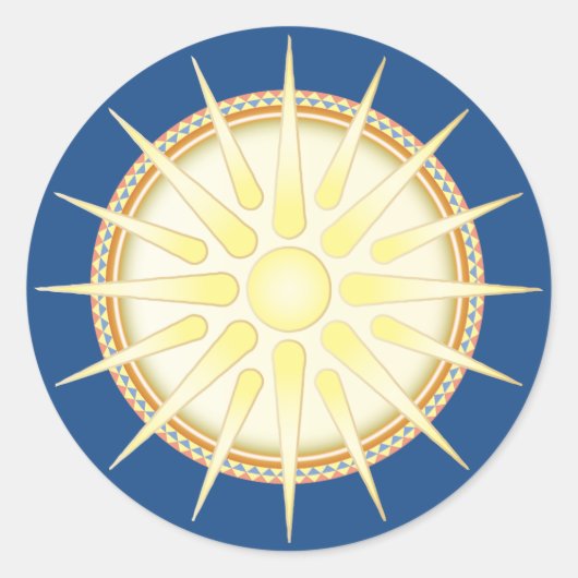 Vergina Sun Classic Glossy Round Sticker (Vorderseite)