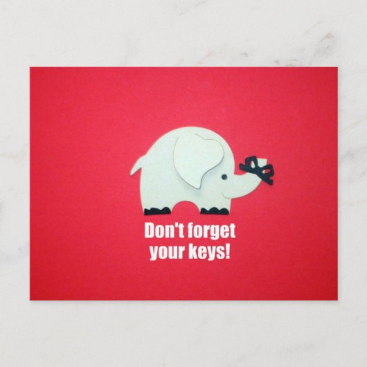 Vergiss deine Schlüssel nicht! Postkarte (Vorderseite)