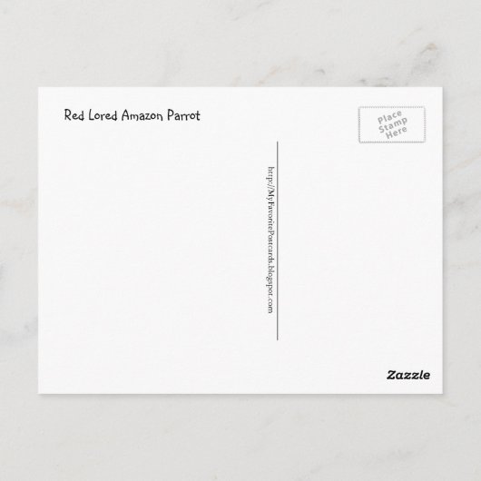 Vergiss den Cracker, Polly Will eine Postkarte, Pa Postkarte (Rückseite)