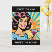 Vergiss den Kuchen, Wo ist der Booze Funny Geburts Karte (Gelbe Blume)