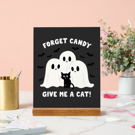 Vergiss die Bonbons, gib mir ein katzenschokoladen Acrylschild (Hochzeit)