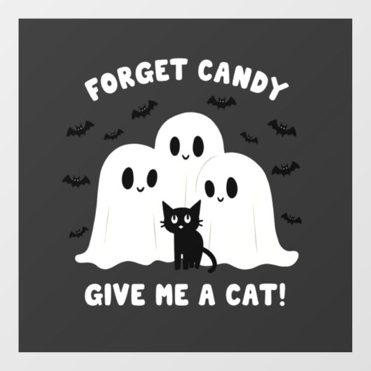 Vergiss die Bonbons, gib mir ein katzenschokoladen Fensteraufkleber (Blatt)