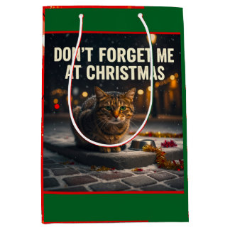 VERGISS DIE KATZE ZU WEIHNACHTEN NICHT MITTLERE GESCHENKTÜTE
