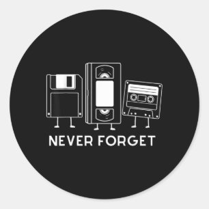Vergiss Diskette Retro Lustig 90er Jahre Nippes Runder Aufkleber