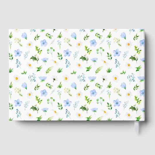 Vergiss-Me-Nots Daisies Blumenhochzeit Gästebuch (Rückseite)
