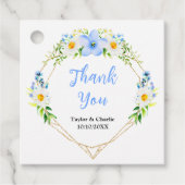 Vergiss-Me-Nots Daisies Floral Wedding Vielen Dank Geschenkanhänger (Vorderseite)