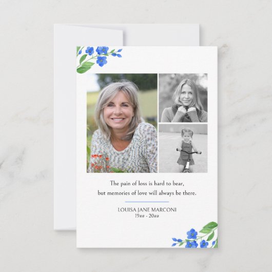 Vergiss mich nicht 3 Foto Erinnerungen Liebe Beerd Dankeskarte (Vorderseite)