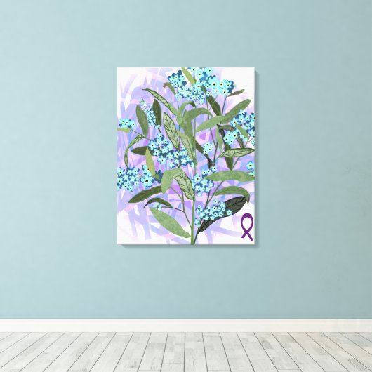 Vergiss mich nicht - Alzheimer-Bewusstsein Leinwanddruck (Insitu (Holzboden))