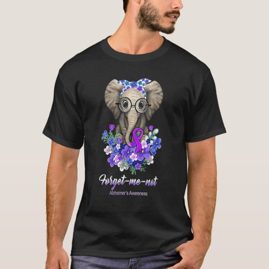 Vergiss mich nicht Alzheimers Awareness Elephant F T-Shirt (Vorderseite)