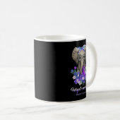 Vergiss mich nicht Alzheimer's Awareness Elephant Kaffeetasse (VorderseiteRechts)