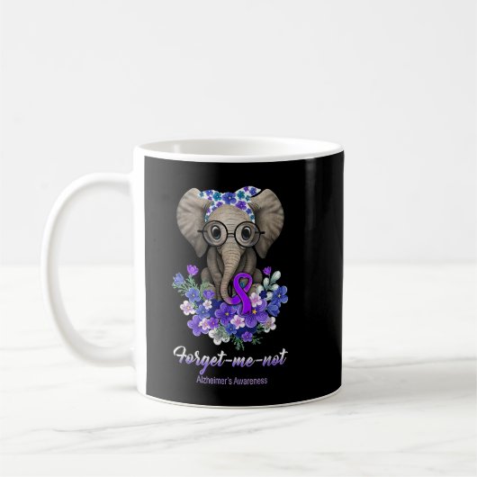 Vergiss mich nicht Alzheimer's Awareness Elephant Kaffeetasse (Links)