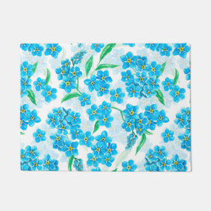 Vergiss mich nicht, Aquarellfarben-Blume Fußmatte