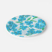 Vergiss mich nicht, Aquarellfarben-Blume Pappteller (Schrägansicht)