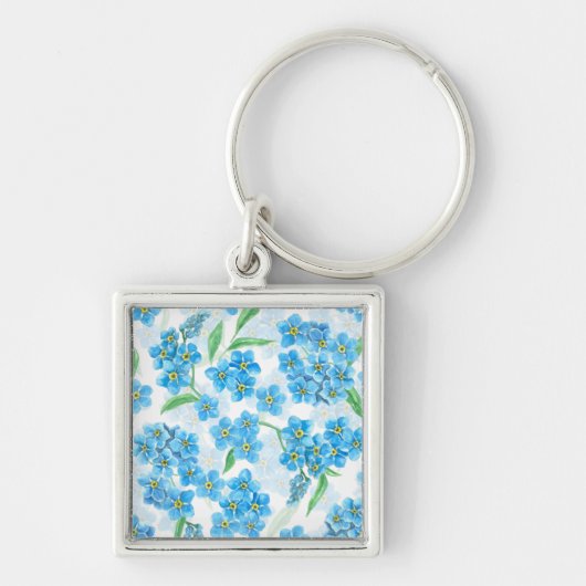 Vergiss mich nicht, Aquarellfarben-Blume Schlüsselanhänger (Vorne)