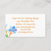 Vergiss mich nicht Blaublumen Botanische Pflanze Visitenkarte (Rückseite)