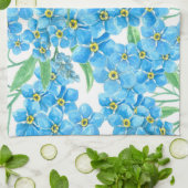 Vergiss mich nicht Blume, Aquarellmuster Geschirrtuch (Gefaltet)