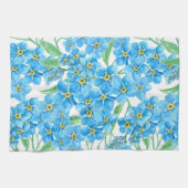 Vergiss mich nicht Blume, Aquarellmuster Geschirrtuch (Horizontal)