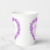 Vergiss mich nicht Blume Herz lila Hochzeit Pappbecher (Links)
