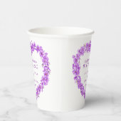 Vergiss mich nicht Blume Herz lila Hochzeit Pappbecher (Rechts)