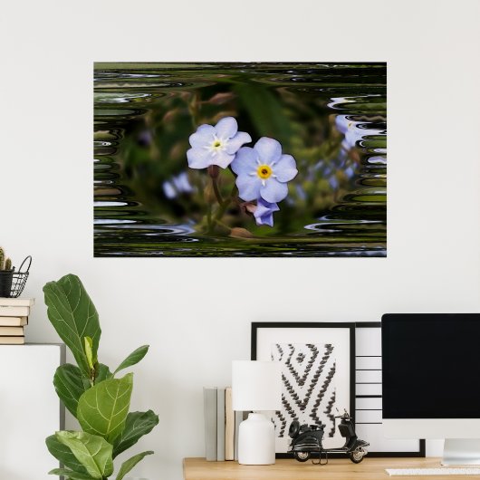 Vergiss mich nicht Blume Poster (Heimbüro)