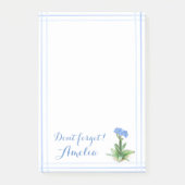 Vergiss mich nicht botanischen Aquarellkunst-indiv Post-it Klebezettel (Vorderseite)